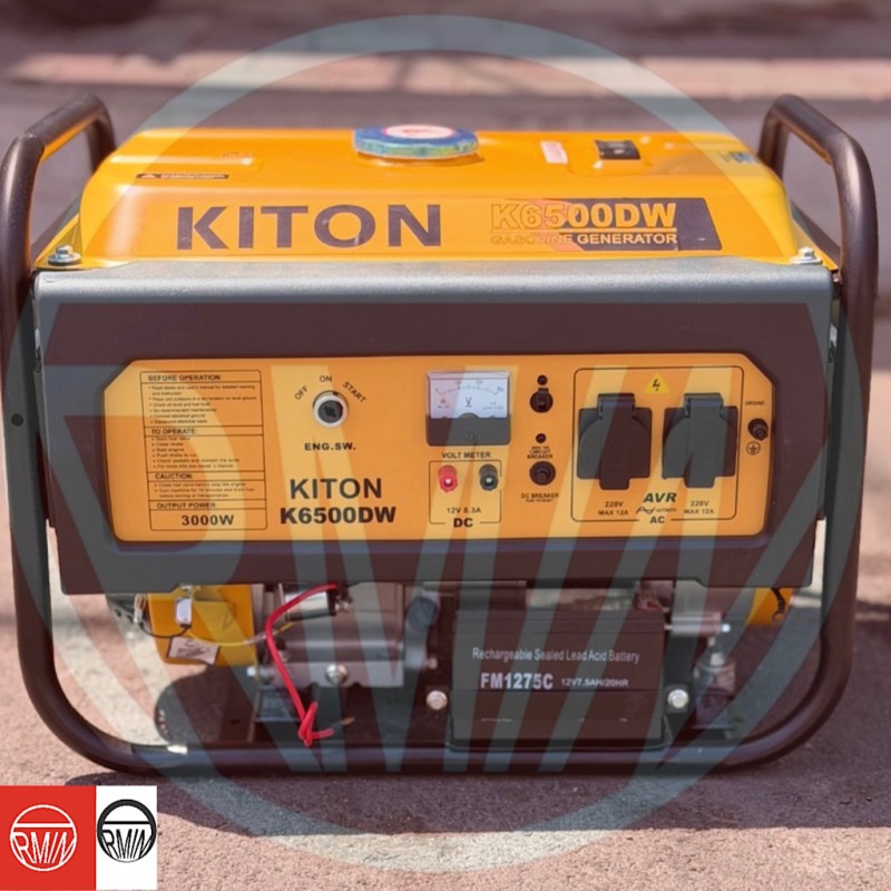 موتور برق 3 کیلووات استارتی کیتون مدل K6500DW | سیم پیچ تمام مس،تثبیت ولتاژ (AVR)، نمایشگر دیجیتال