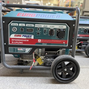 موتور برق سه گانه سوز ۹ کاوا یورو پاور مدل EP30900DXEW | ژنراتور اپن فریم سه‌گانه سوز بنزین، گاز شهری و LPG با AVR
