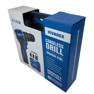 دریل شارژی براشلس ویوارکس 16.8 ولت دو باتری مدل VR1610V-2IBL | سبک و حرفه‌ای