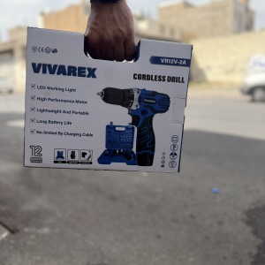 دریل شارژی ۱۲ ولت ویوارکس VR12V-2A | دو باطری پرقدرت + لوازم حرفه‌ای در کیف مقاوم