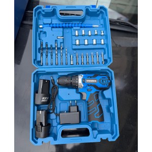 دریل شارژی ۱۲ ولت ویوارکس VR12V-2A | دو باطری پرقدرت + لوازم حرفه‌ای در کیف مقاوم