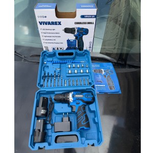 دریل شارژی ۱۲ ولت ویوارکس VR12V-2A | دو باطری پرقدرت + لوازم حرفه‌ای در کیف مقاوم