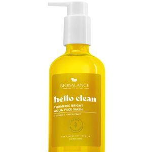 شوینده صورت آبی روشن Hello Clean با زردچوبه برای روشن‌کنندگی پوست