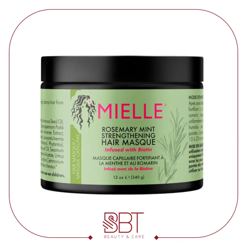 ماسک مو تقویت‌کننده و آبرسان میله Mielle  Rosemary Mint مناسب انواع مو