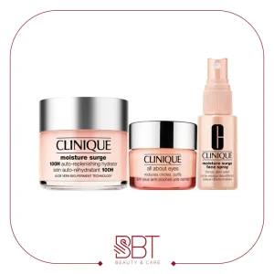 ست آبرسان کلینیک اصل+کرم دورچشم+آبرسان 100 ساعته+ اسپری آبرسان کلینیک