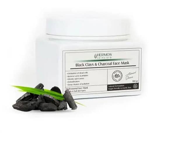 خرید ماسک خاک رس سیاه و ذغال اکتیو هرموس 150 گرم