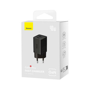 شارژر دیواری 2 پورت 40 وات بیسوس مدل GaN 5 Pro