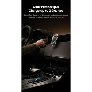 شارژر فندکی 30 وات دو پورت بیسوس مدل Tiny Star VCHXX-UC