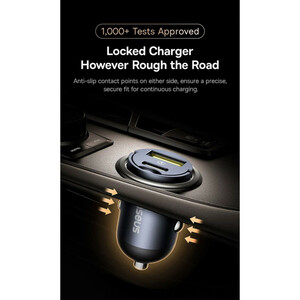 شارژر فندکی 30 وات دو پورت بیسوس مدل Tiny Star VCHXX-UC