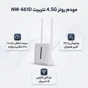مودم روتر خانگی 4.5G نتربیت مدل NW-661D