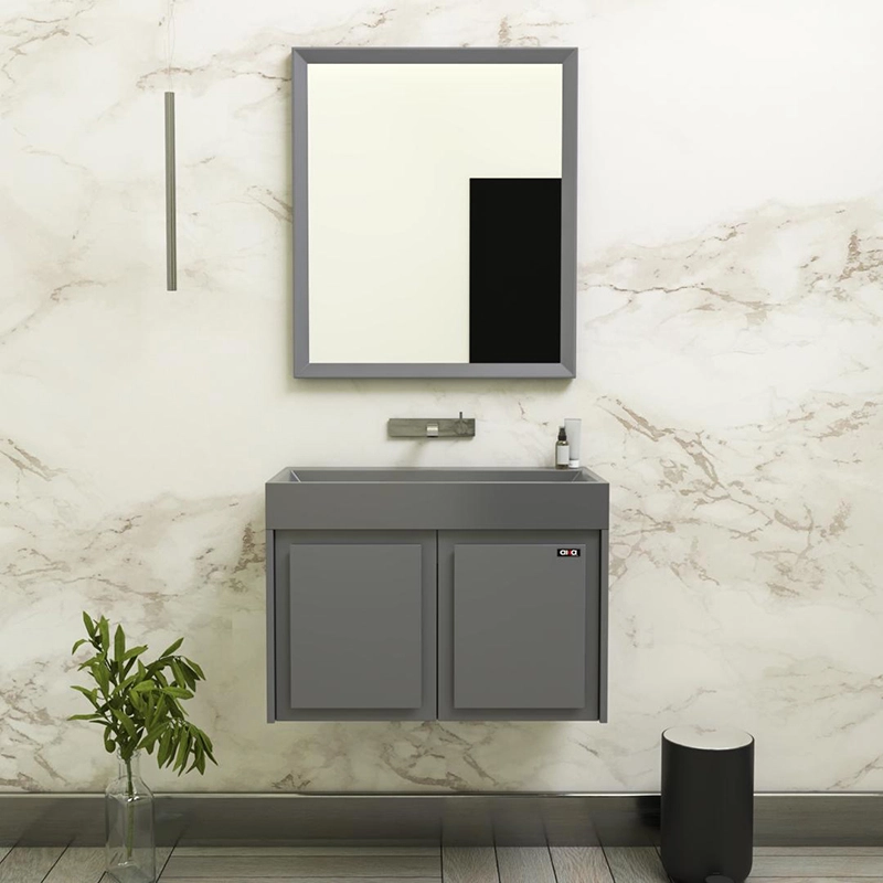 ست کابینت و روشویی آلکا مدل 4070 گرانیت به همراه آینه قابدار