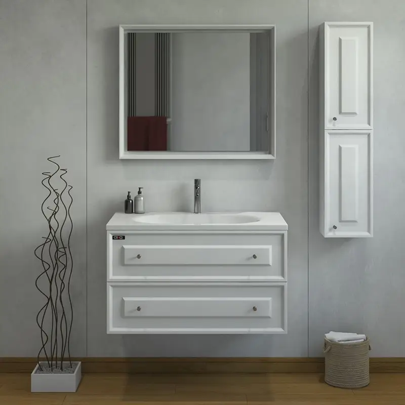 ست کابینت و روشویی آلکا مدل 3075 کلاسیک به همراه باکس و آینه