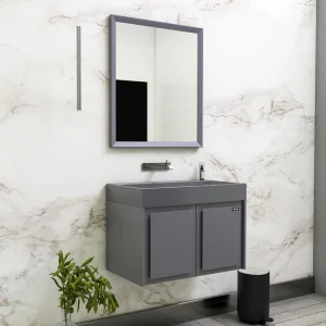 ست کابینت و روشویی آلکا مدل 4070 گرانیت به همراه آینه قابدار