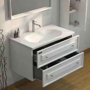 ست کابینت و روشویی آلکا مدل 3075 کلاسیک به همراه باکس و آینه
