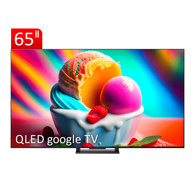 تلویزیون QLED UHD 4K هوشمند google TV تی سی ال مدل C745 سایز 65 اینچ
