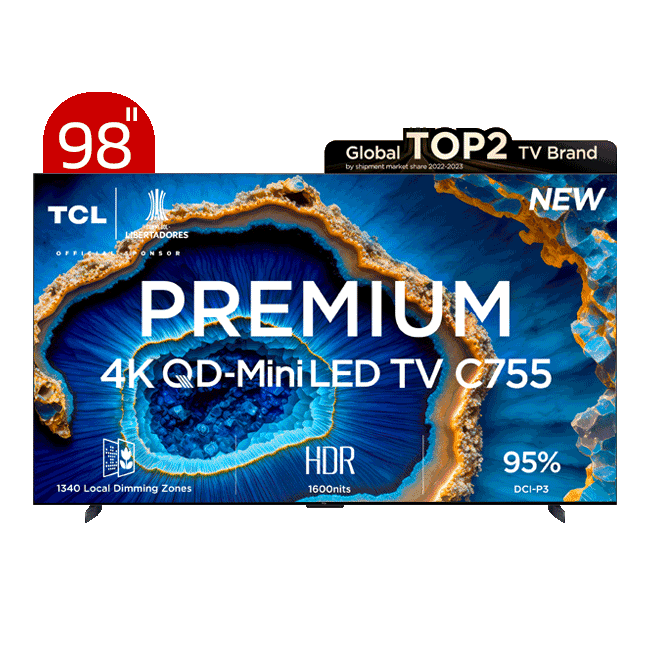 تلویزیون هوشمند QD-MINI LED 4K TV تی سی ال مدل C755 سایز 98 اینچ