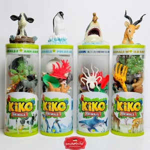 ست فیگور حیوانات KIKO ANIMALS | مجموعه کامل حیوانات مزرعه، جنگل، قطبی و اقیانوس