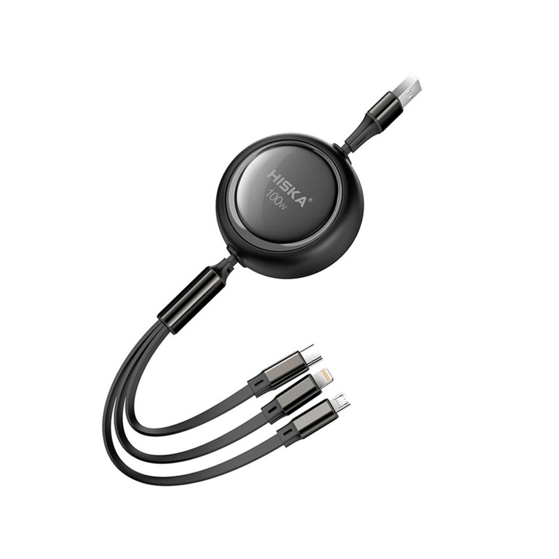 کابل 3 سر فست شارژ 100 وات هیسکا HISKA LX-34