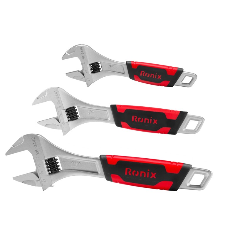 آچار فرانسه سایز 6 , 8 , 10 روکش دار Ronix