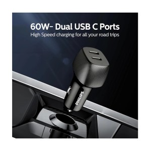 شارژر فندکی با کابل فیلیپس 60 وات Philips