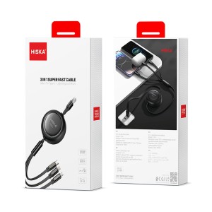 کابل 3 سر فست شارژ 100 وات هیسکا HISKA LX-34