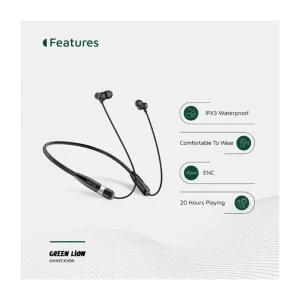 هندزفری بلوتوثی گردنی گرین لاین Green Lion Neck X Wireless Neckband