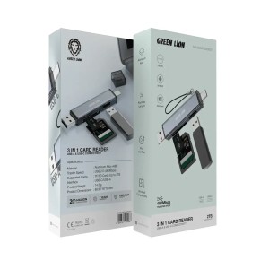 کارتخوان و رم ریدر سه کاره  گرین لاین Green Lion 3 in 1 Card Reader