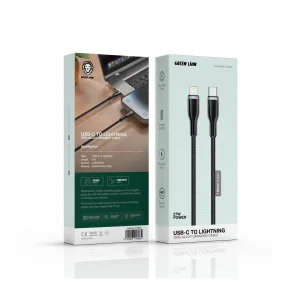 کابل تایپ سی به لایتنینگ 1 متری گرین لاین Green Lion Braided Cabl USB C TO Lightning