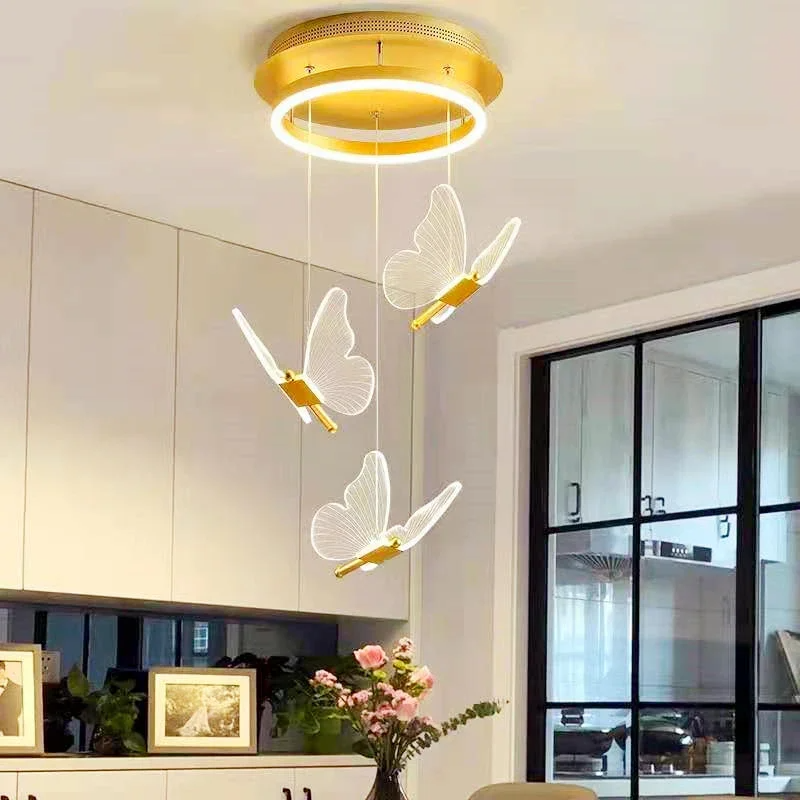 لوستر LED پروانهای وارداتی ، چراغ سقفی آویز پروانه به همراه دیوارکوب و ست دوپلکسی و راهرو و راه پله و خواب و آشپزخانه