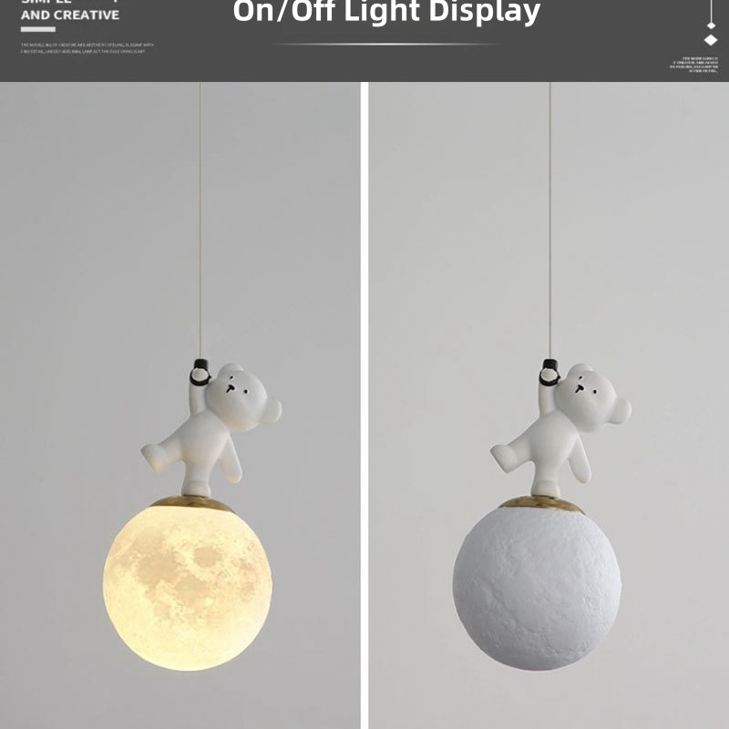 دوست داشتنی ترین لوستر آویز به همراه ست دیوارکوب خرس ایستاده مناسب برای اتاق خواب و مهد و بازی کودکان و مطب پزشکان و روانشناسان کودک