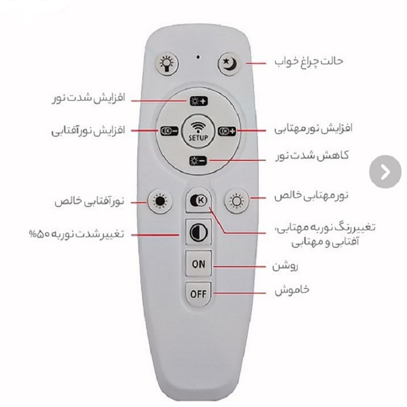ریموت کنترل لوسترهای ال ای دی با نور سه حالته