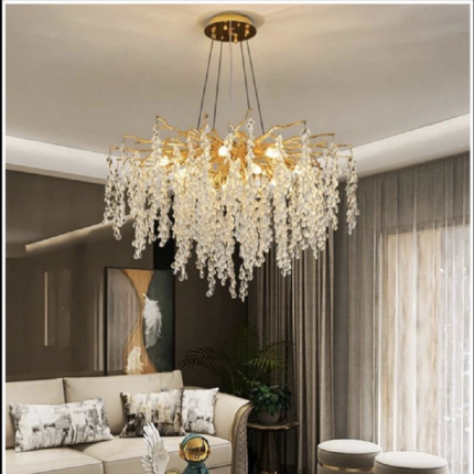 جدیدترین لوستر درختی کریستال بادومی در سایز 60 و 80 سانت مناسب پذیرایی و آشپزخانه و خواب و نشیمن
