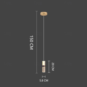 لوستر آویز کریستالی استوانه‌ای مدرن و شیک – AmiranLuster.ir
