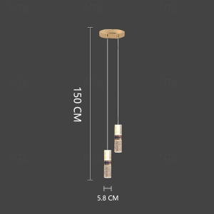 لوستر آویز کریستالی استوانه‌ای مدرن و شیک – AmiranLuster.ir