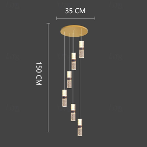 لوستر آویز کریستالی استوانه‌ای مدرن و شیک – AmiranLuster.ir