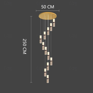 لوستر آویز کریستالی استوانه‌ای مدرن و شیک – AmiranLuster.ir