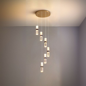 لوستر آویز کریستالی استوانه‌ای مدرن و شیک – AmiranLuster.ir