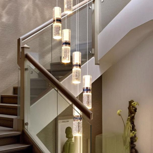 چراغ آویز بلند مدرن LED، نورپردازی لوله‌ای برای اتاق خواب، اتاق نشیمن، غذاخوری، لامپ‌های آویز کنار تخت، نورپردازی خطی، دکور