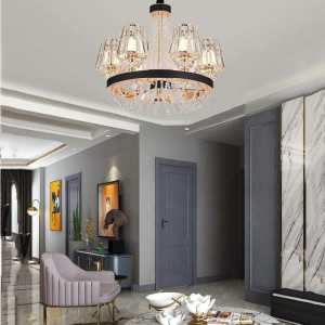 لوستر کریستالی شیک و لوکس وارداتی برای ویلاها، کلوپ‌ها، راهروها، طبقات دوبلکس، اتاق‌های نشیمن بار، کافه‌ها، سالن‌های ضیافت، اتاق‌های خواب، اتاق‌های غذاخوری با ست کامل