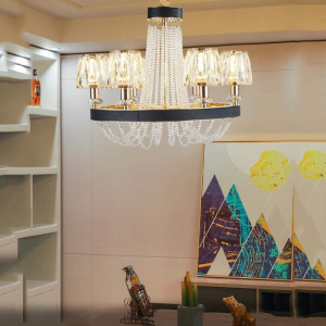 لوستر کریستالی شیک و لوکس وارداتی برای ویلاها، کلوپ‌ها، راهروها، طبقات دوبلکس، اتاق‌های نشیمن بار، کافه‌ها، سالن‌های ضیافت، اتاق‌های خواب، اتاق‌های غذاخوری با ست کامل