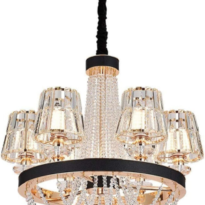 لوستر کریستالی شیک و لوکس وارداتی برای ویلاها، کلوپ‌ها، راهروها، طبقات دوبلکس، اتاق‌های نشیمن بار، کافه‌ها، سالن‌های ضیافت، اتاق‌های خواب، اتاق‌های غذاخوری با ست کامل