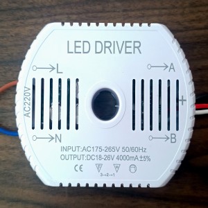 منبع تغذیه و درایور لوستر LED دو رنگ موازی دو سیمه 18 تا 26 ولت و 4000 میلی آمپر