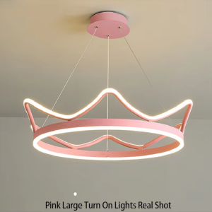 لوستر تاج مدرن مینیمالیستی 2025 – مناسب اتاق خواب دخترانه