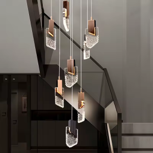 لوستر آویز کریستالی مدرن مناسب پله و نشیمن – AmiranLuster