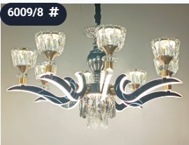لوستر کلاسیک شیک و خاص کریستالی 6 و 8 شعله به همراه ست دیوارکوب