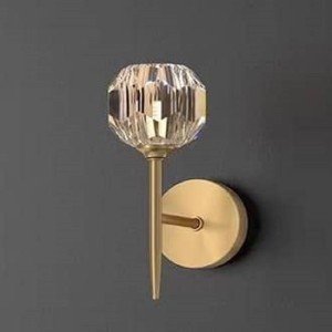 چراغ‌دیواری لوستری کریستال خاص و چند وجهی LED آرت دکو طلایی / دیوارکوب کریستالی لوکس