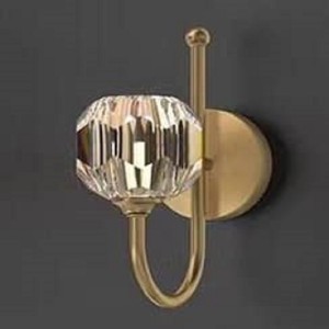 چراغ‌دیواری لوستری کریستال خاص و چند وجهی LED آرت دکو طلایی / دیوارکوب کریستالی لوکس