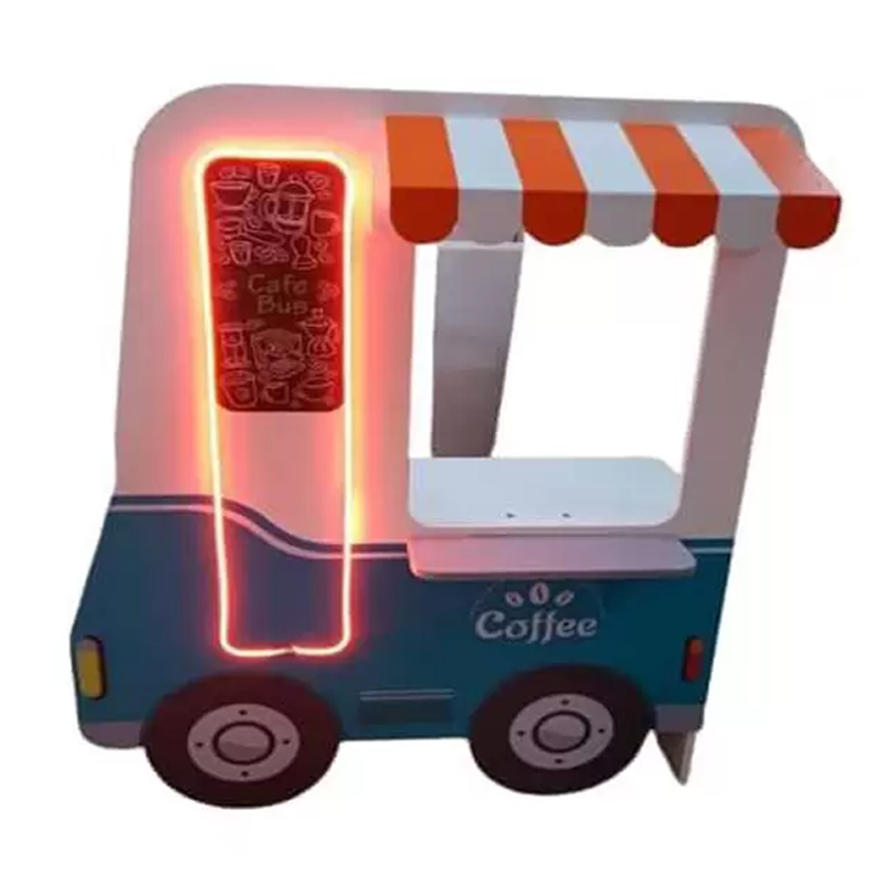 اسباب بازی خانه مشاغل کافه چوبی کودک مدل نئونی