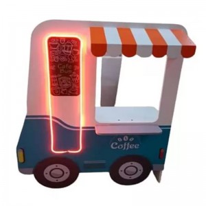 اسباب بازی خانه مشاغل کافه چوبی کودک مدل نئونی