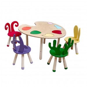 ست میز و صندلی چوبی مدل پالت 4 نفره